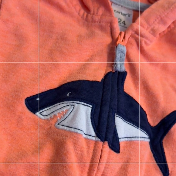 Carter’s Neon Coral Shark Hoodie - Picture 4 of 4